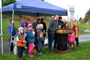 Andy Sheffer, Seattle Parks Director of Facilities, talked about his avid support of increasing the tree canopy in Seattle and expressed his enthusiasm to be able to start the "Moving the Giants" project at Jefferson Park.
